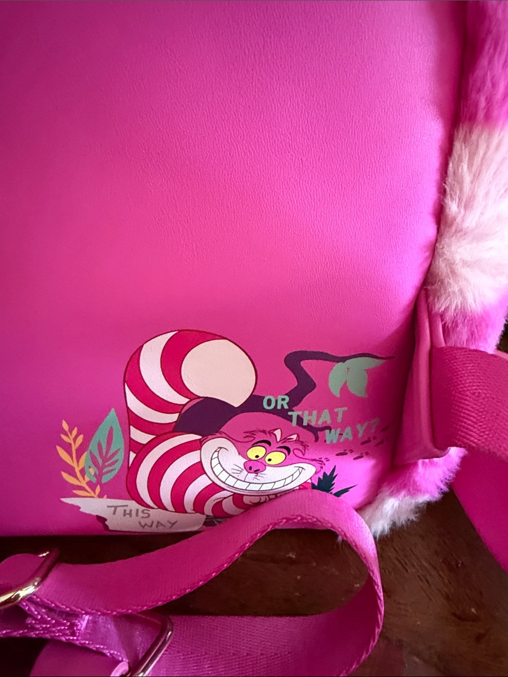 Loungefly Disney Cheshire Cat backpack - Hot Pink & Yellow - Picture 3 of 5